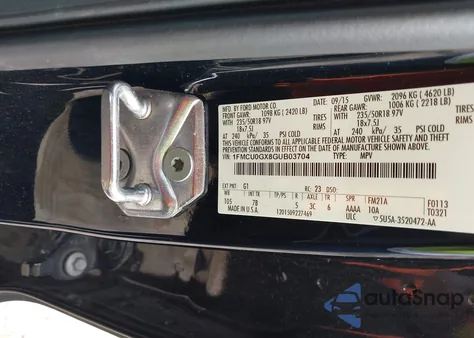 2016 Ford Escape Se from USA, damaged, VIN 1FMCU0GX8GUB03704